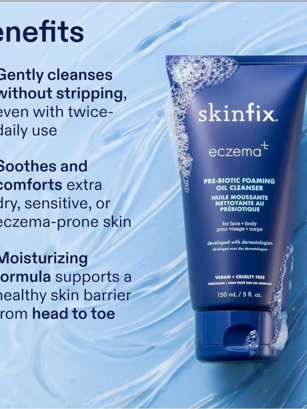 Skinfix Eczema+ Foaming Oil Cleanser NWT 5 oz
